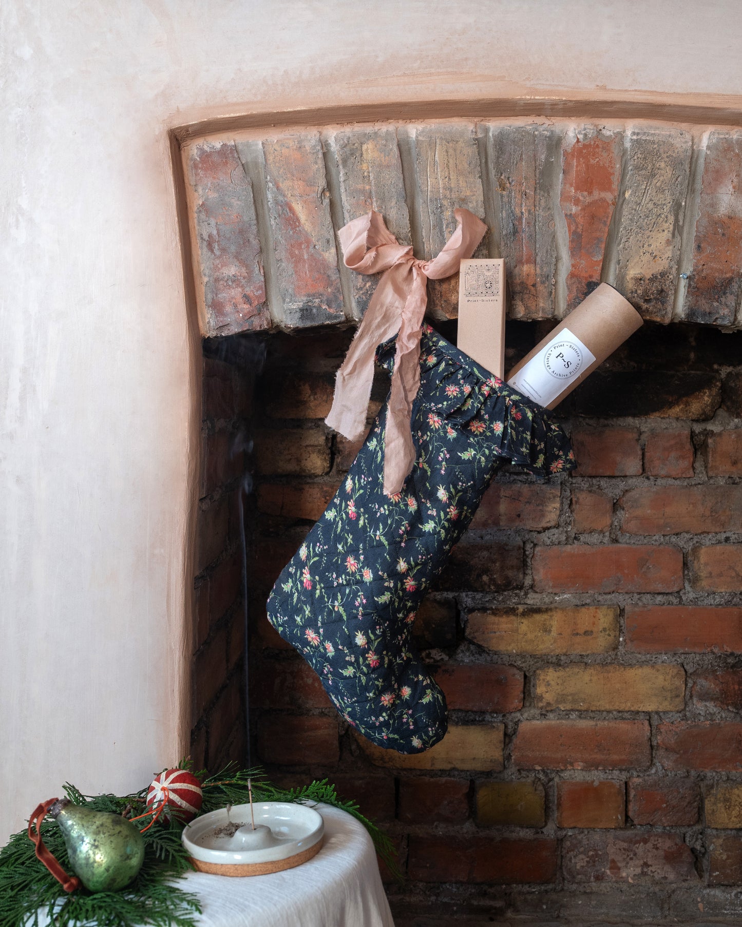 Christmas Stocking midnight blooms