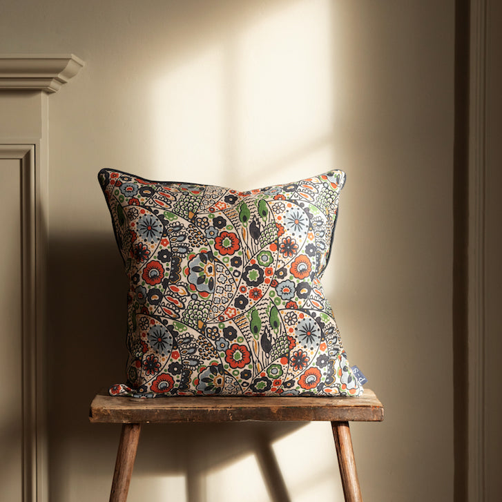 kyoto woodblock cushion