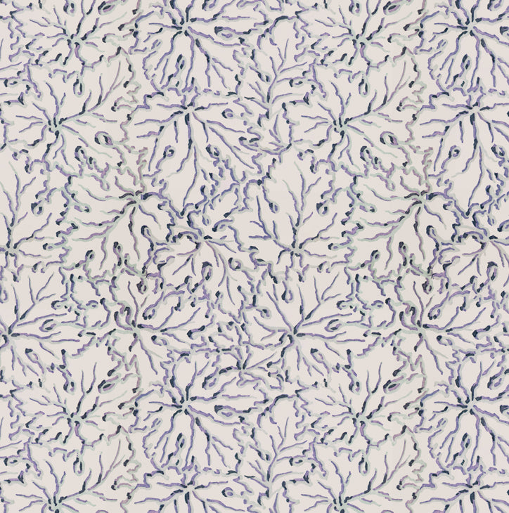Ethereal leaves wallpaper in misty blues