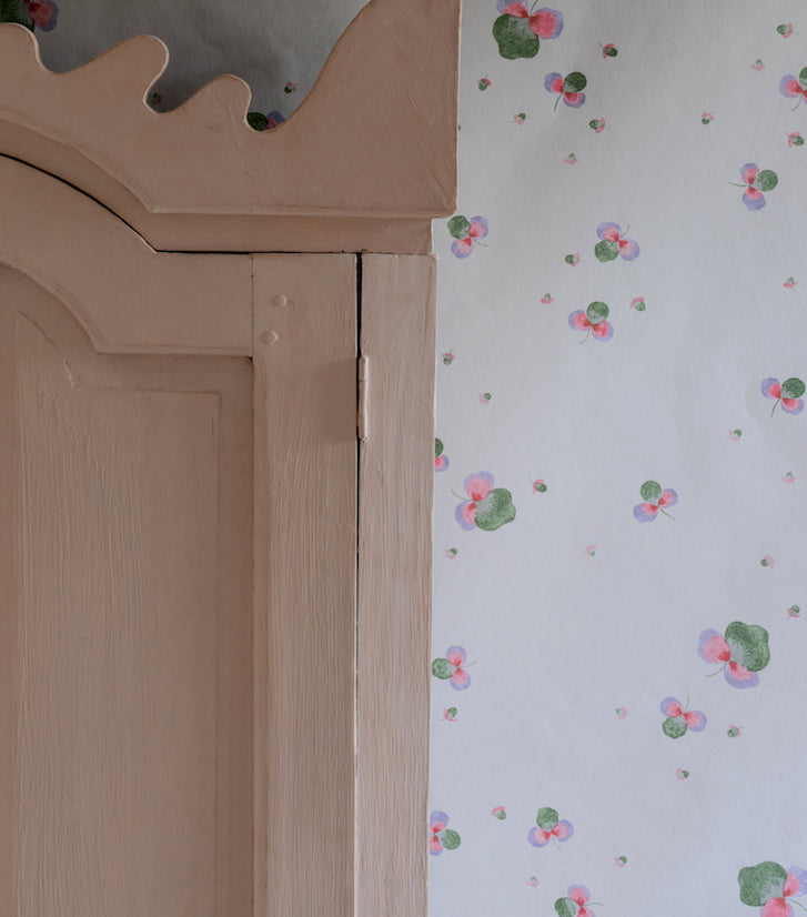 sweet clover vintage wallpaper in colourway spring