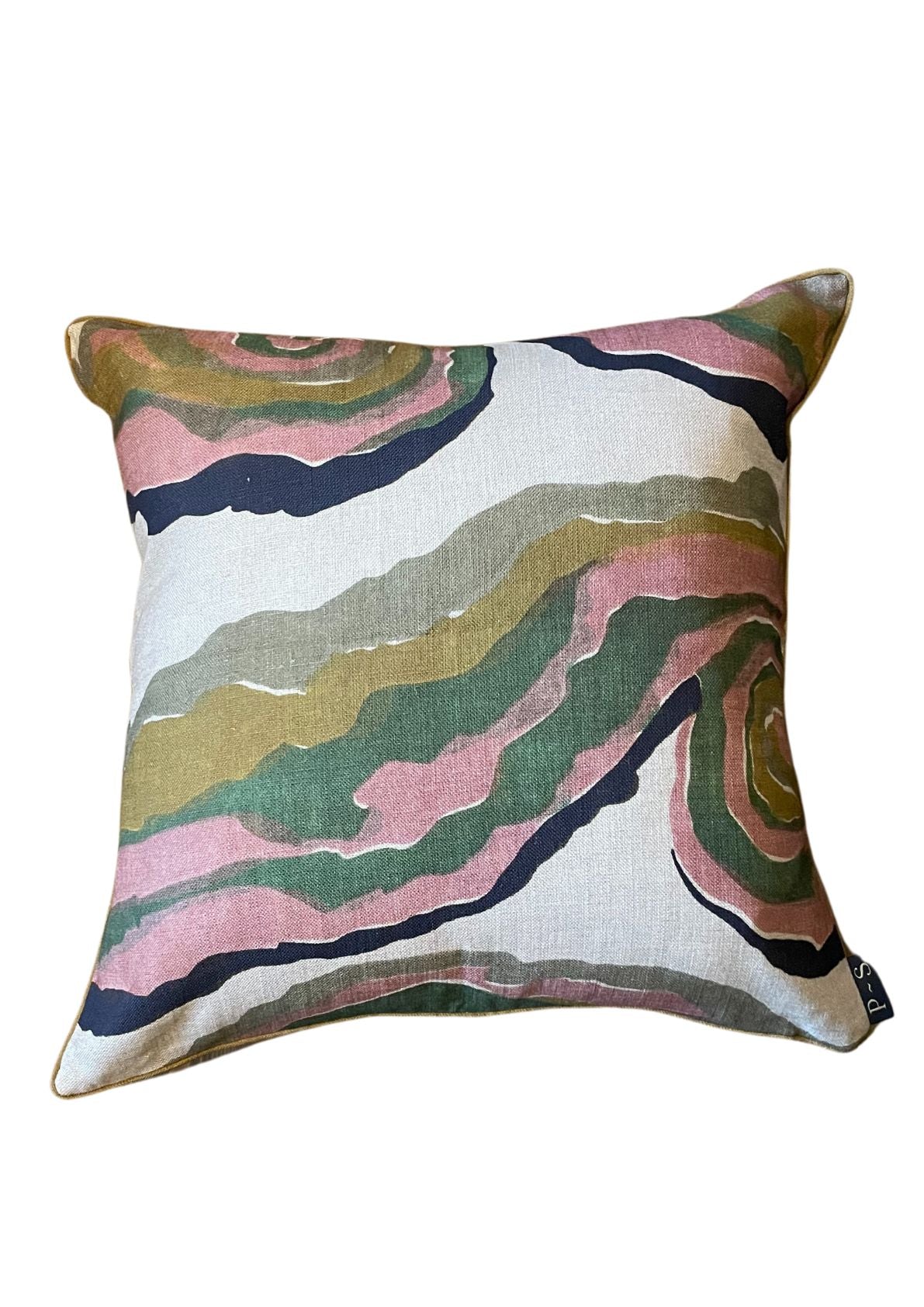 Swirls linen cushion