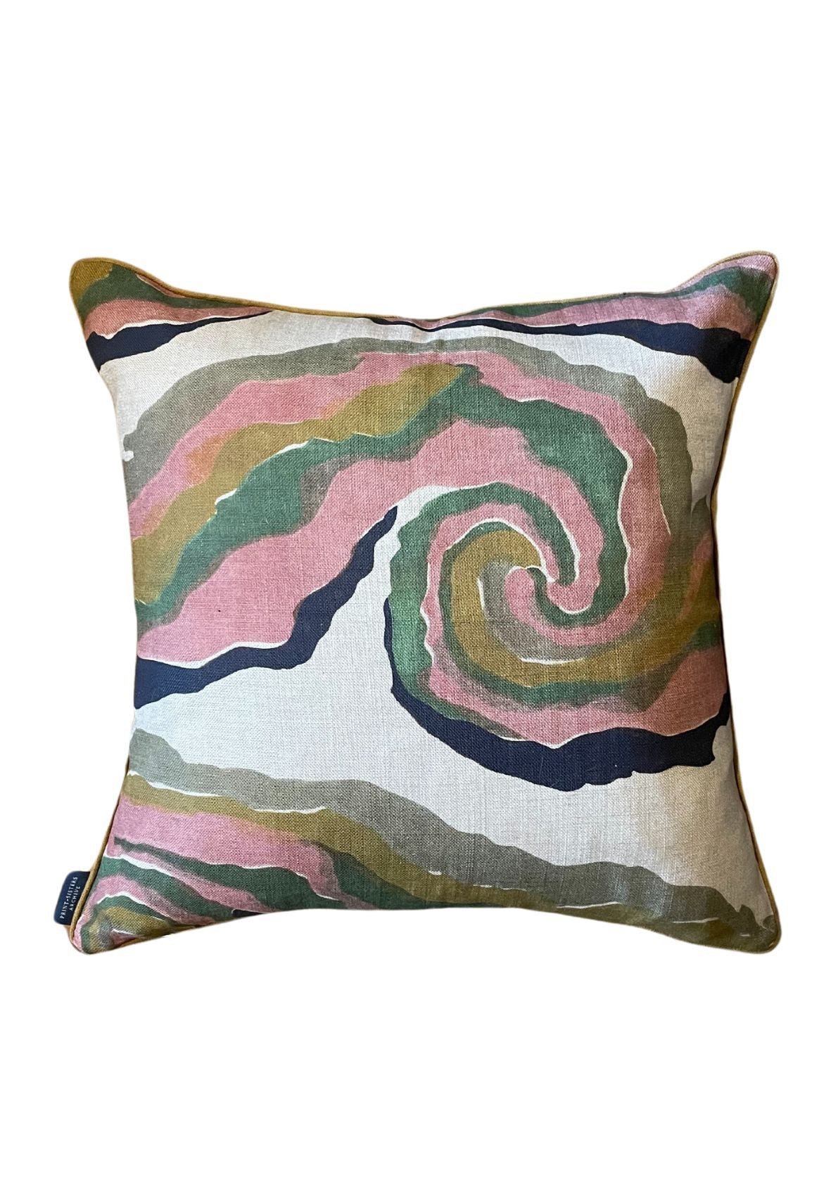 Swirls linen cushion