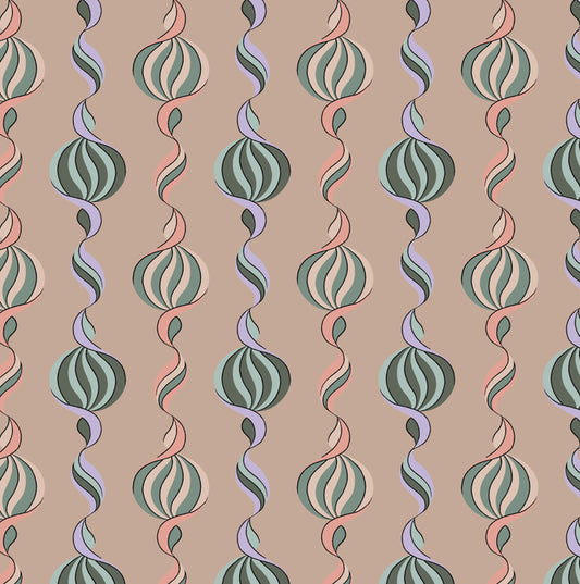 Carousel Twist - Vintage Shell - Wallpaper - Micaela Sharp Collaboration