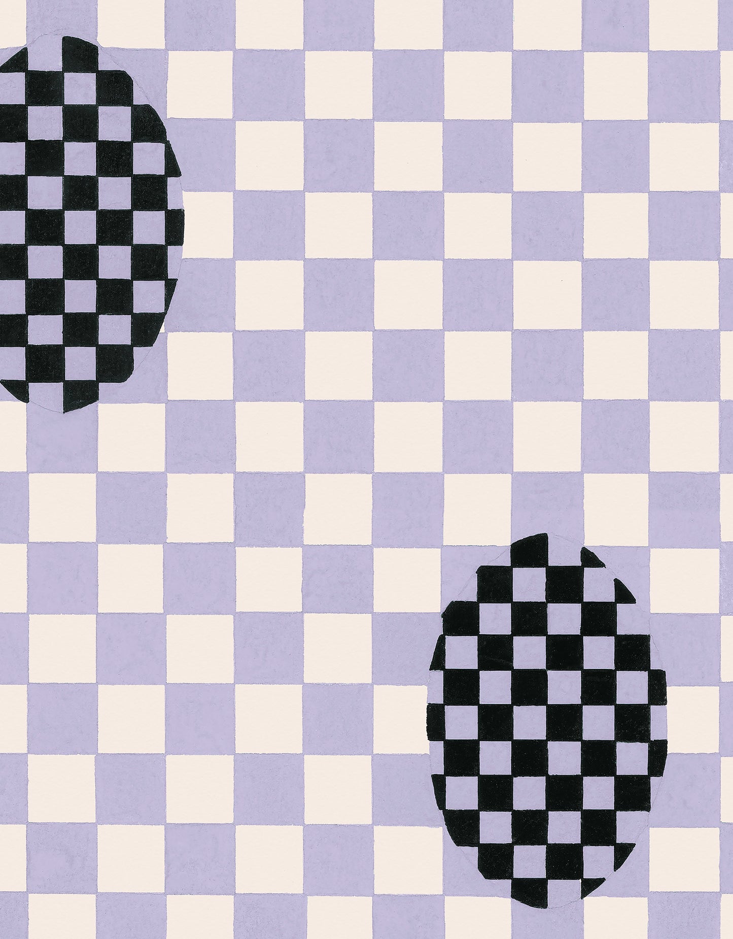 Deco Checkers - in Violet Veil - Wallpaper - Micaela Sharp Collaboration