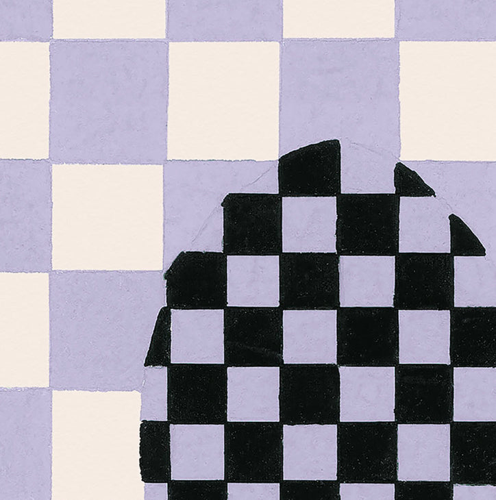 Deco Checkers - in Violet Veil - Wallpaper - Micaela Sharp Collaboration