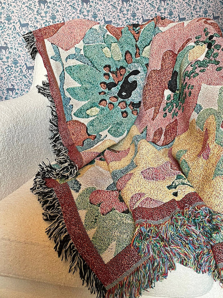 poppies blanket - woven eco blanket