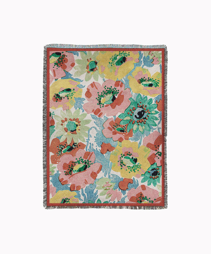poppies blanket - woven eco blanket