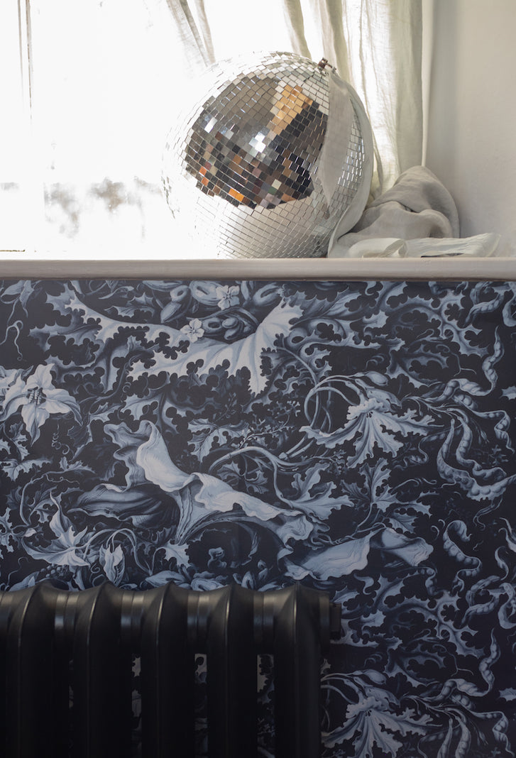Labyrinth vintage wallpaper in colourway oak