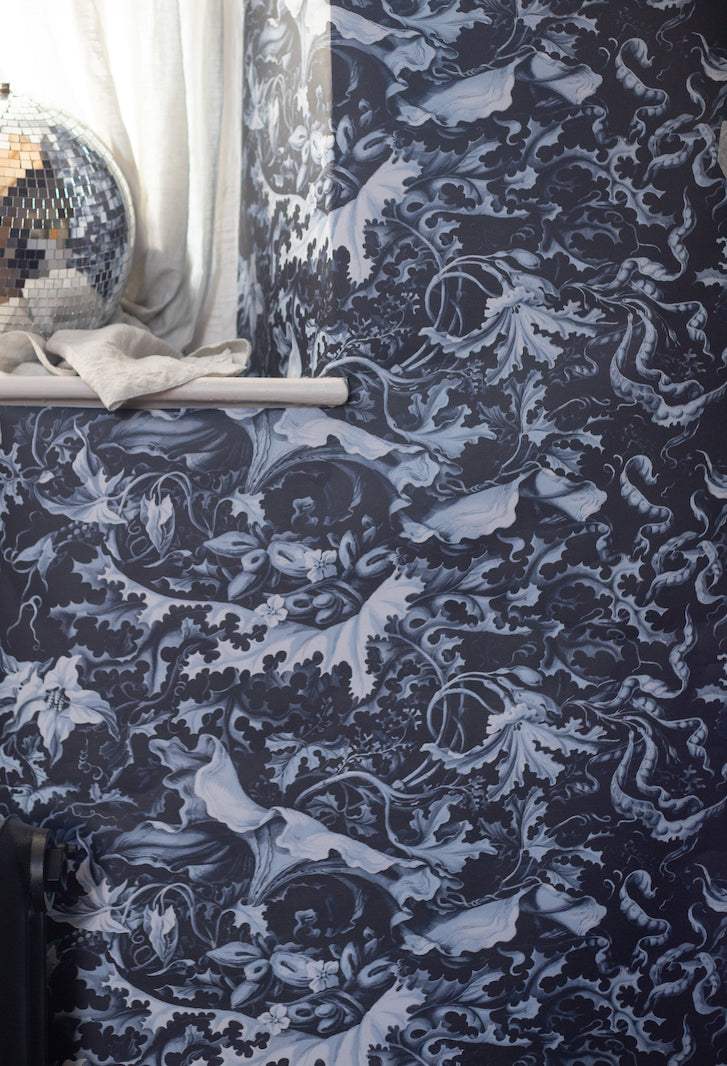 Labyrinth vintage wallpaper in colourway oak