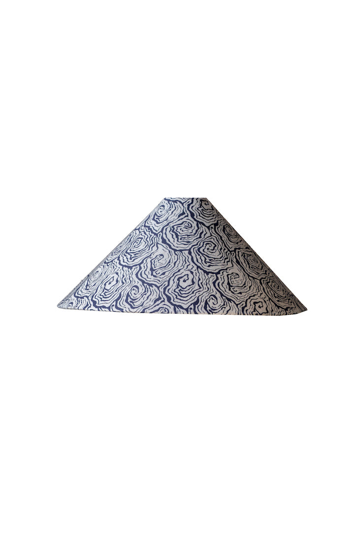 Oysters Monochrome Tapered Cone Lampshade (large)
