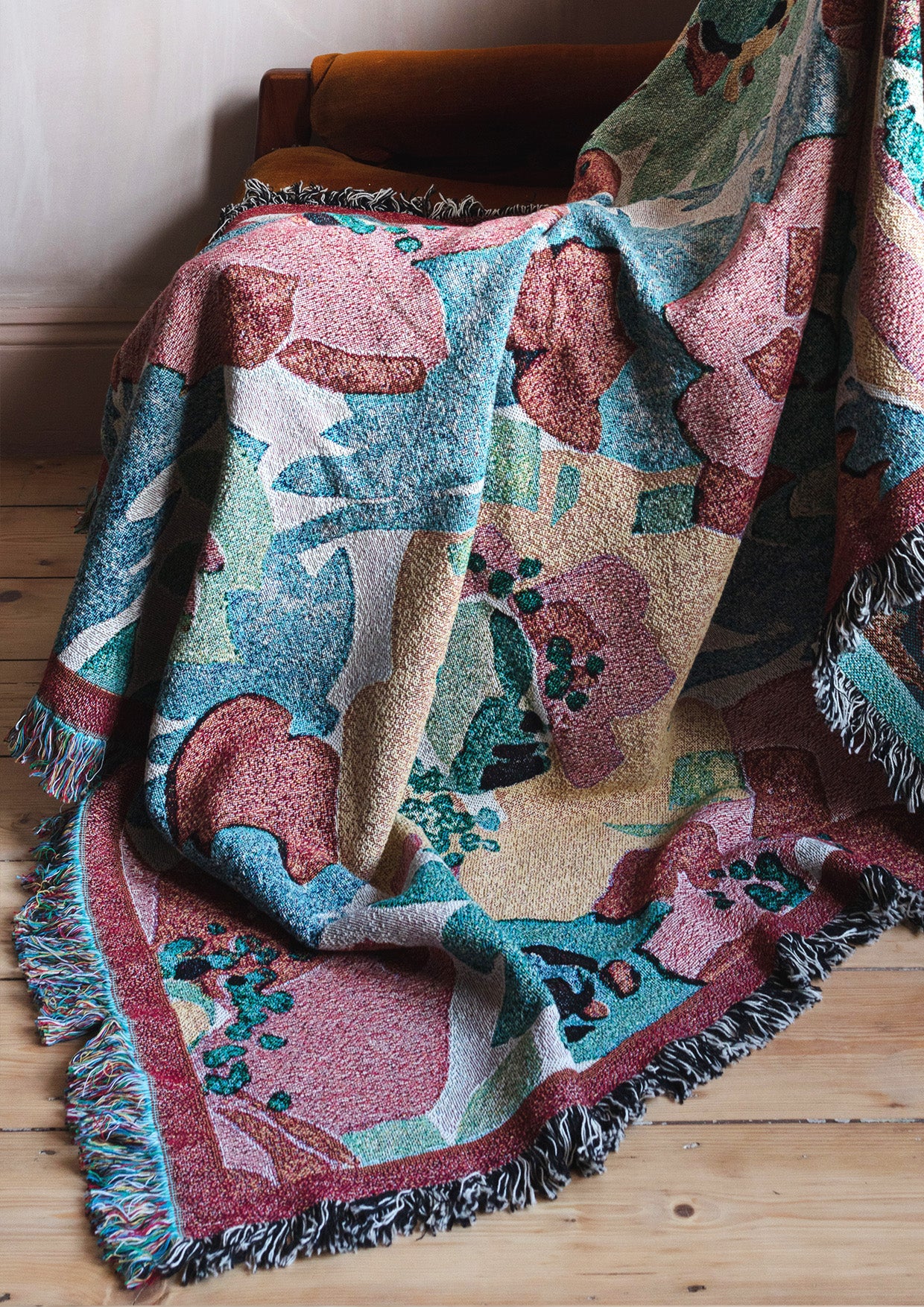 poppies blanket - woven eco blanket