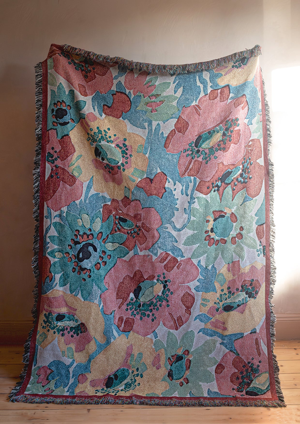 poppies blanket - woven eco blanket