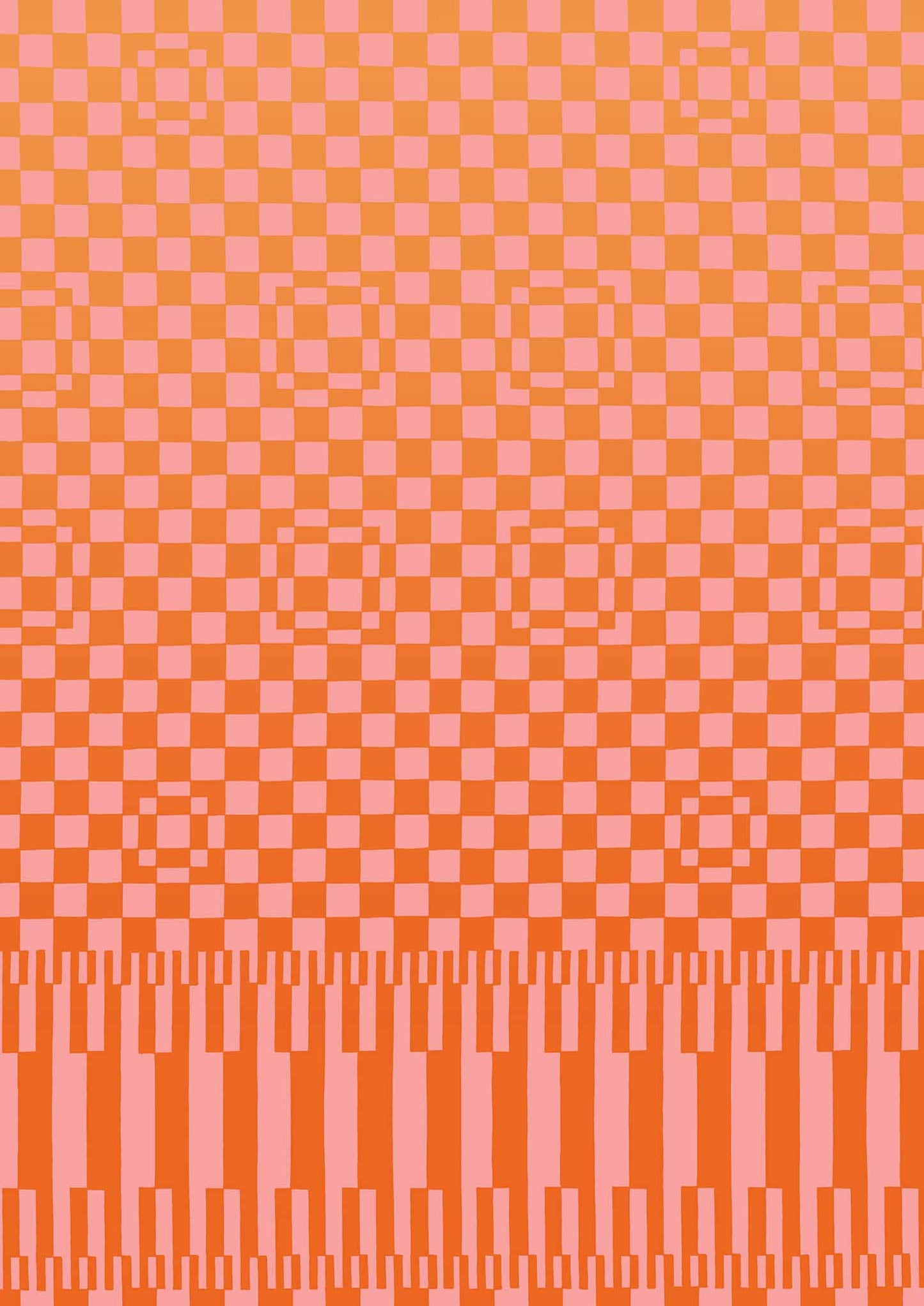 Pixel Piano - Blush - Vintage Archive Poster Prints