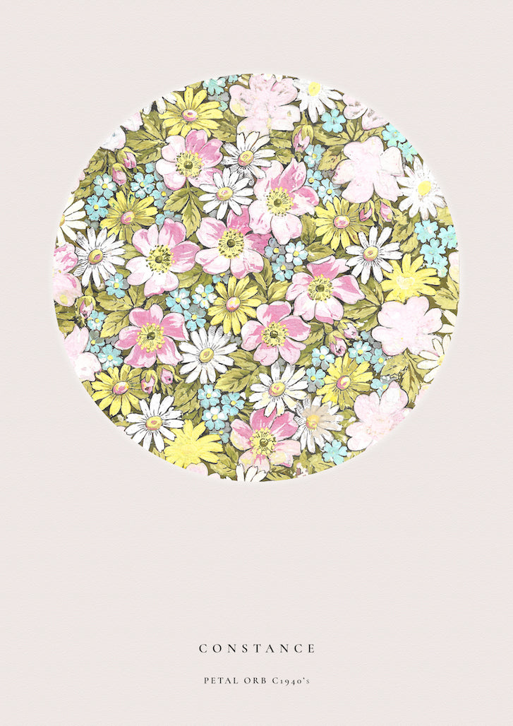 No.079 - Constance Petal Orbs - Vintage Archive Poster Prints