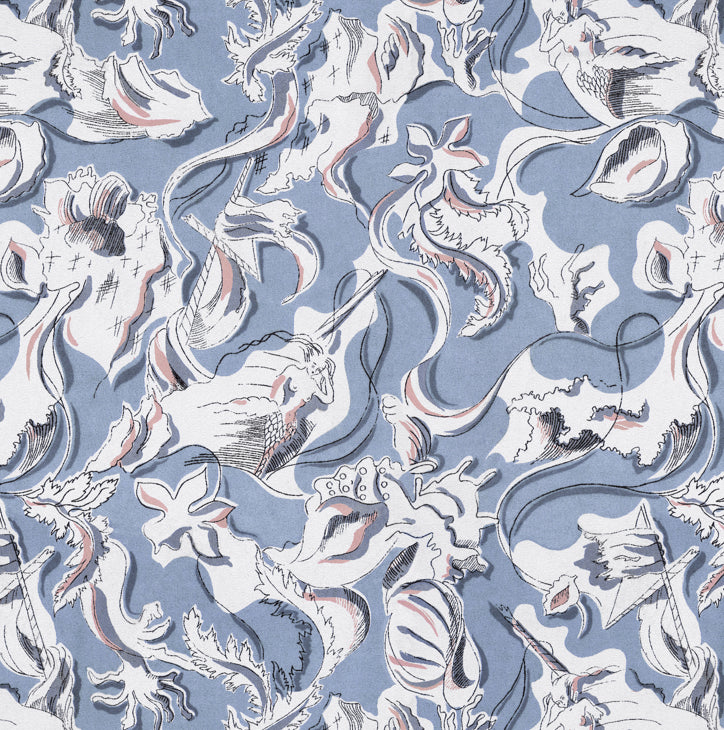 Dalis mermaid wallpaper in blue dreams