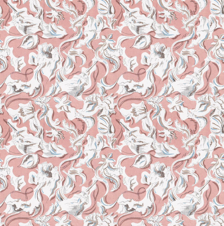 Dalis mermaid wallpaper in blush pink