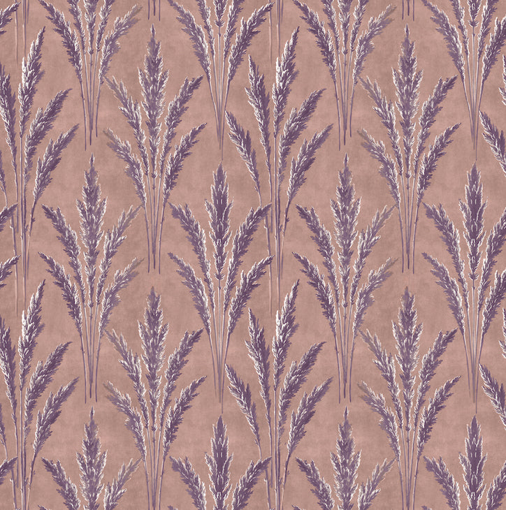 lavender vintage wallpaper in colourway purple haze