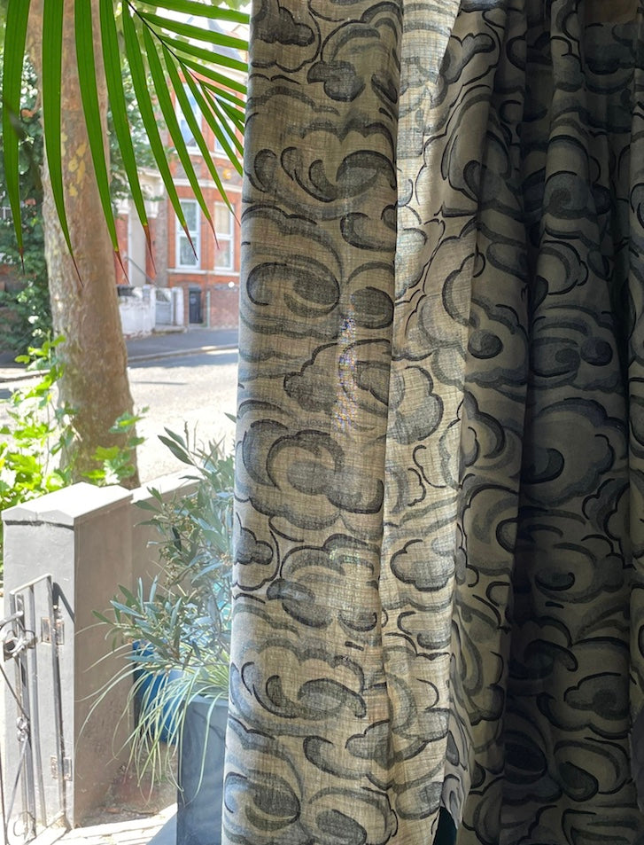 kumo clouds fabric print curtains