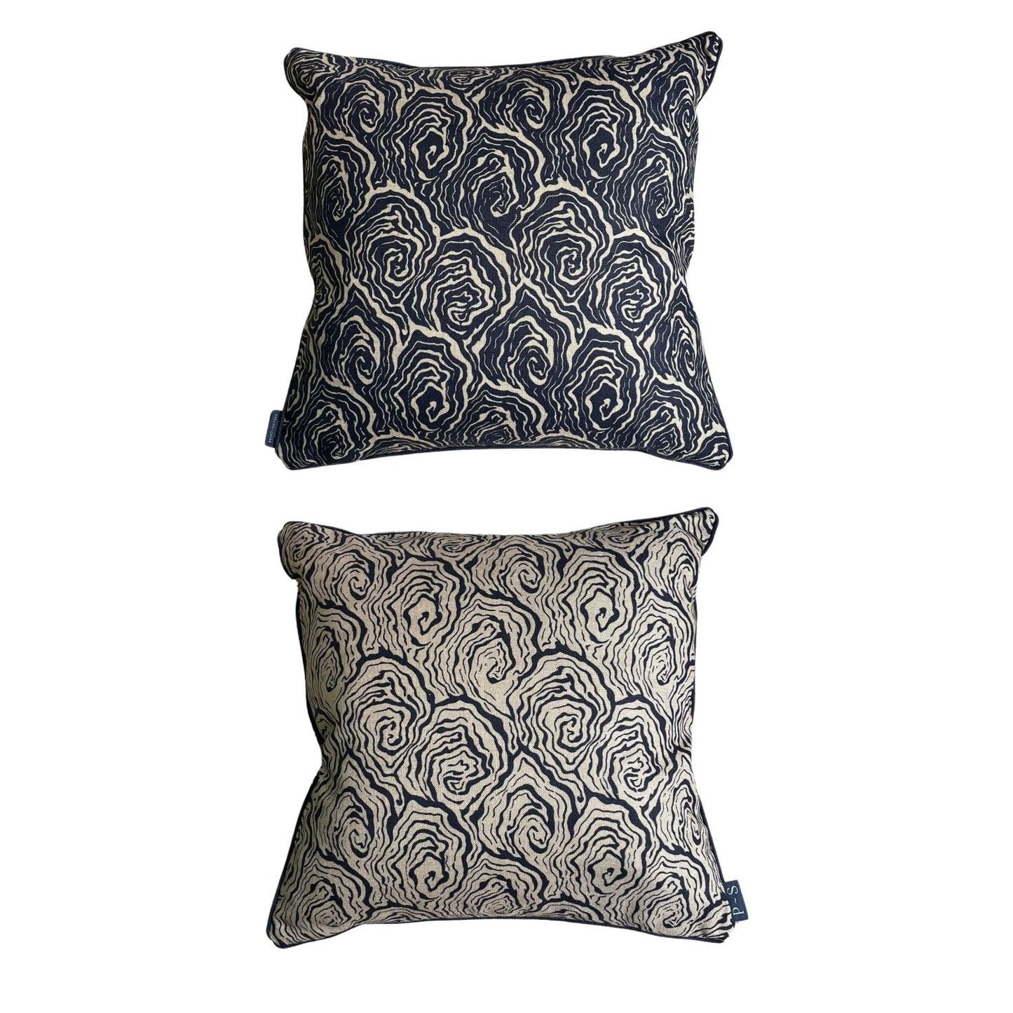 Oysters Linen Cushion in monochrome
