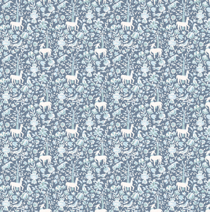 mon seul desir vintage wallpaper - colourway dusty blues