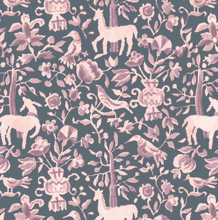 mon seul desir vintage wallpaper - colourway damson