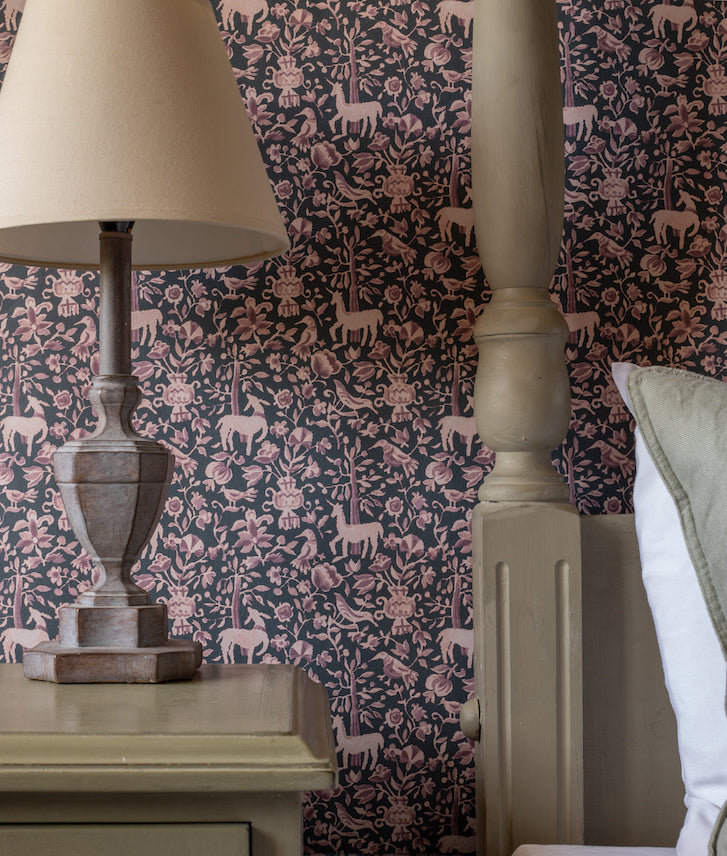 mon seul desir vintage wallpaper - colourway damson
