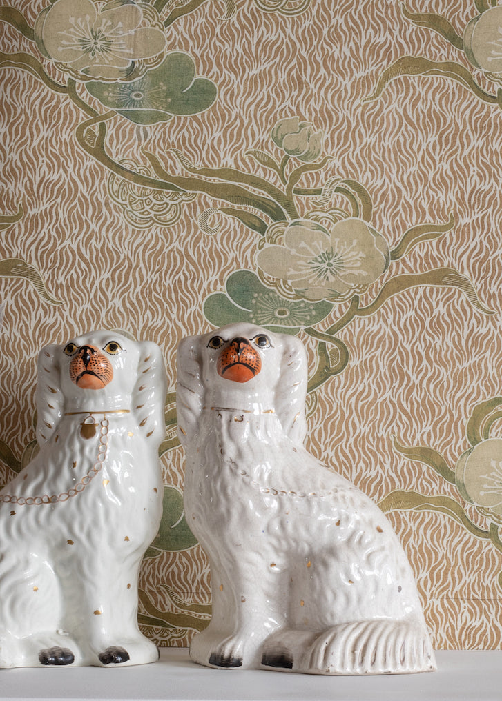 nouveau blossom wallpaper in colourway gold - wallpaper