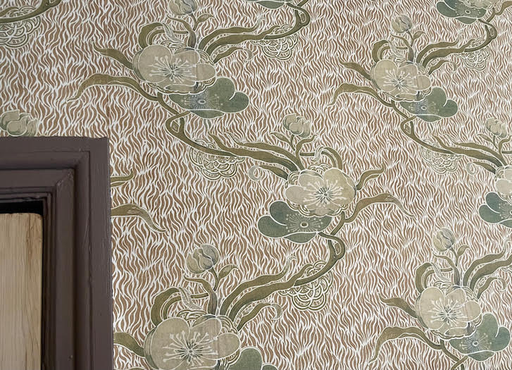 nouveau blossom wallpaper in colourway gold - wallpaper