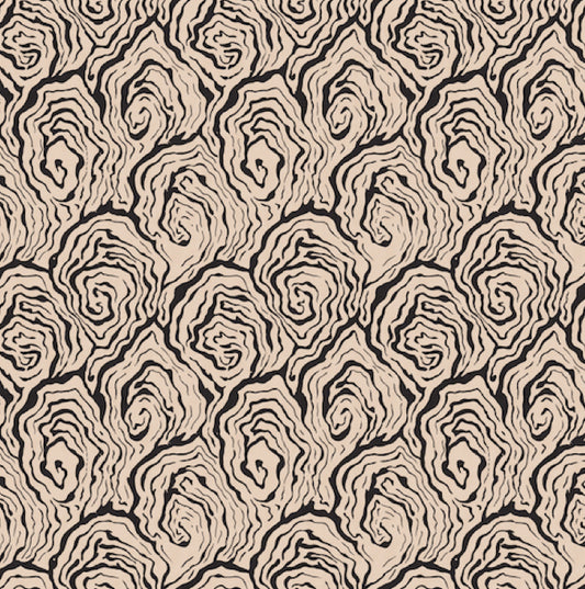 oyster vintage wallpaper in colourway monochrome