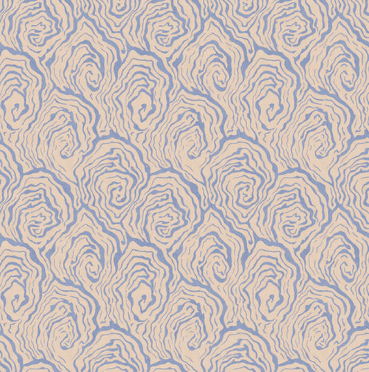 oyster vintage wallpaper in colourway pearl blue