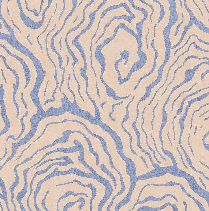 oyster vintage wallpaper in colourway pearl blue