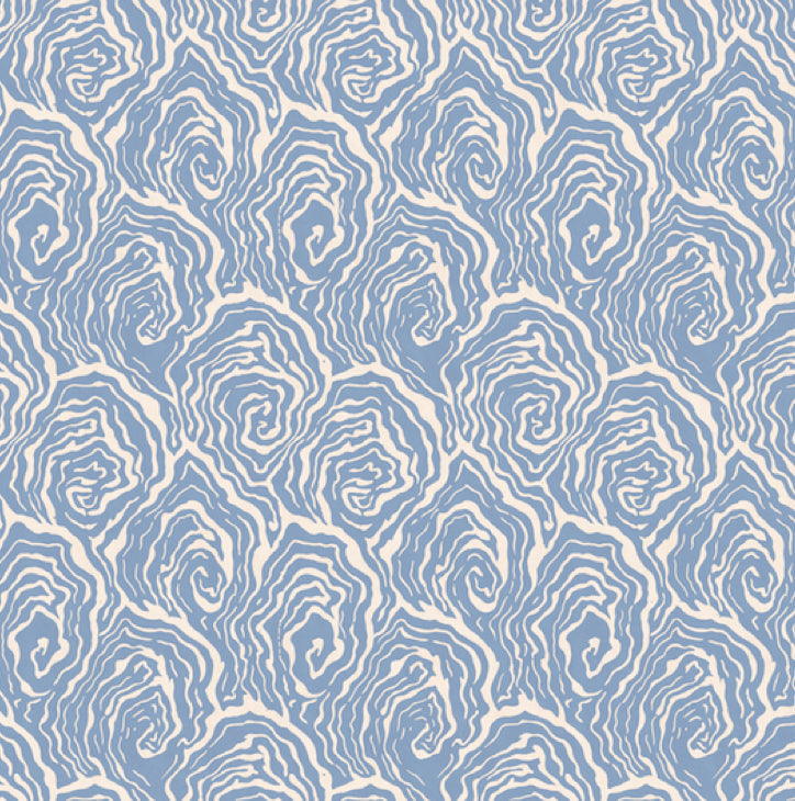 oyster vintage wallpaper in colourway blue foam
