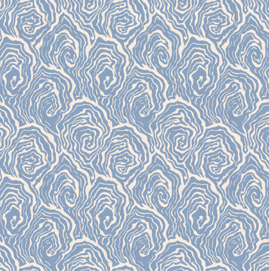 oyster vintage wallpaper in colourway blue foam