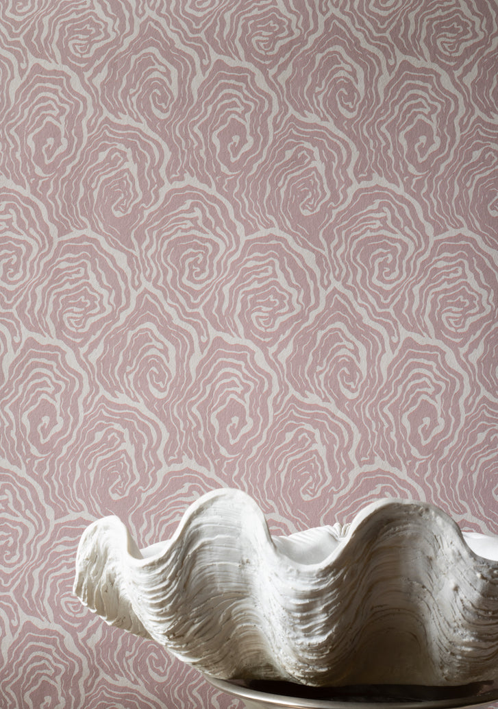 oyster vintage wallpaper in colourway venus pink