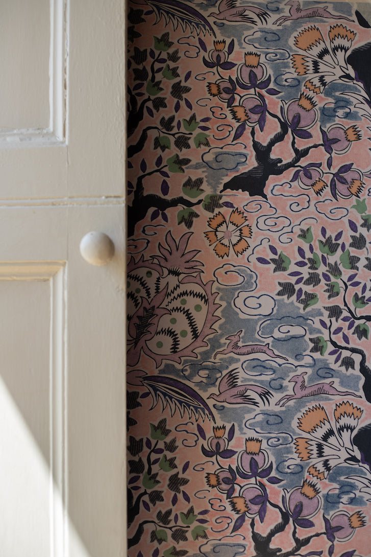 tree of life vintage wallpaper in colourway dawn