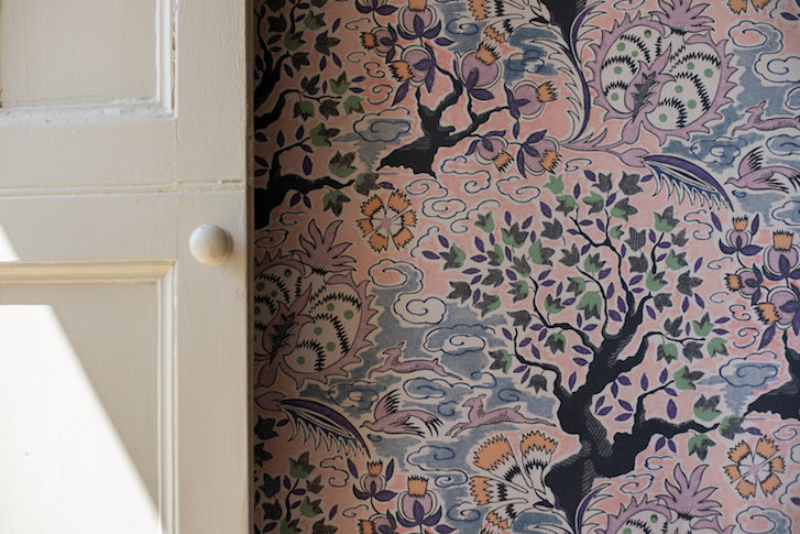 tree of life vintage wallpaper in colourway dawn
