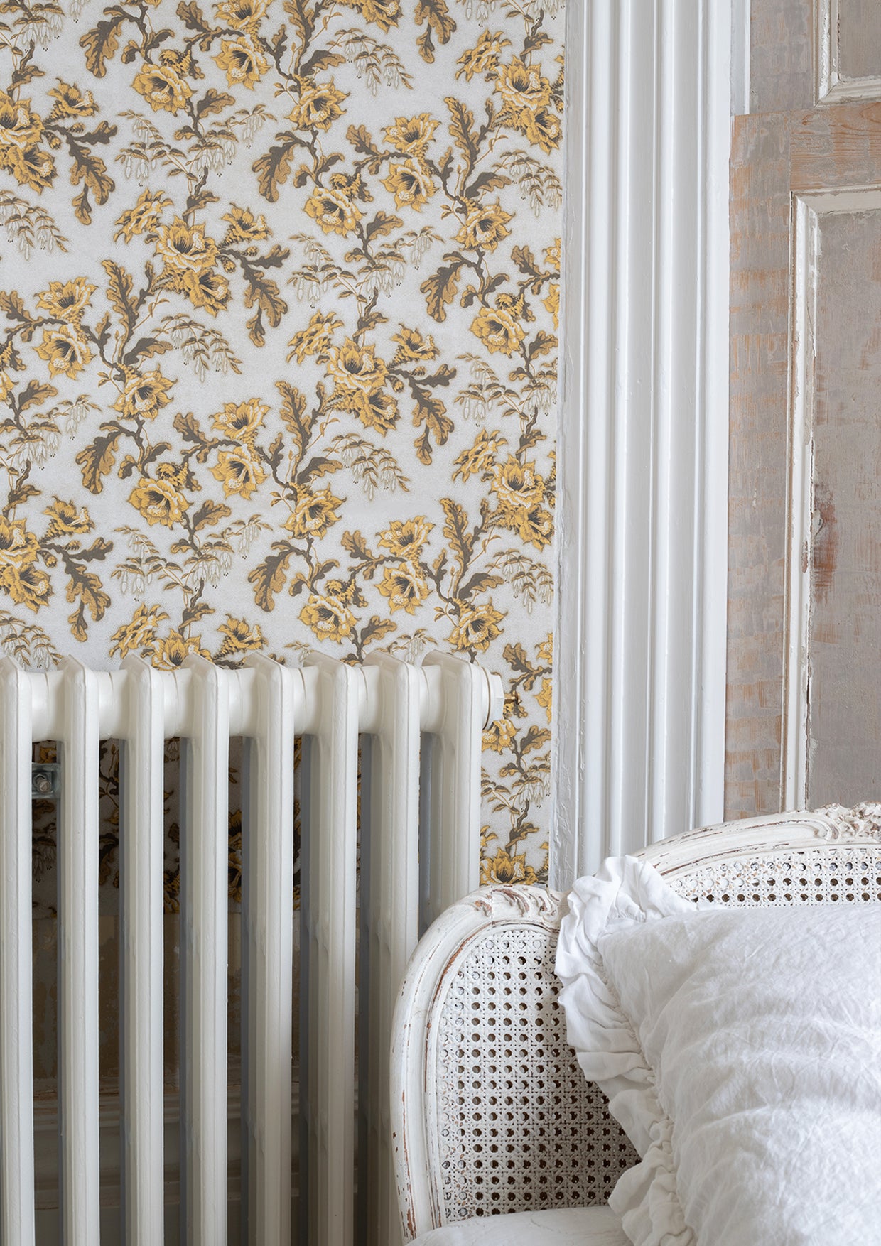Secret garden vintage wallpaper in colourway saffron