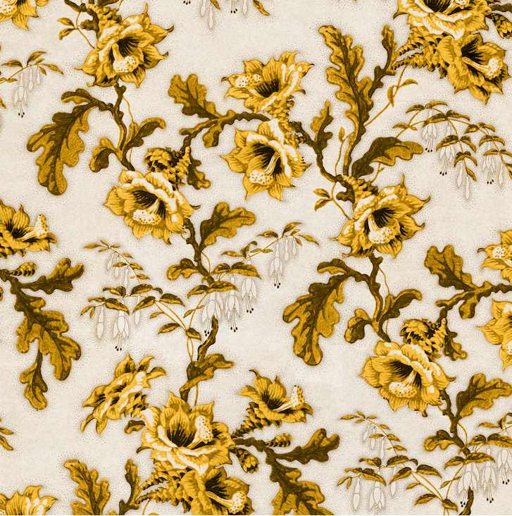 Secret garden vintage wallpaper in colourway saffron