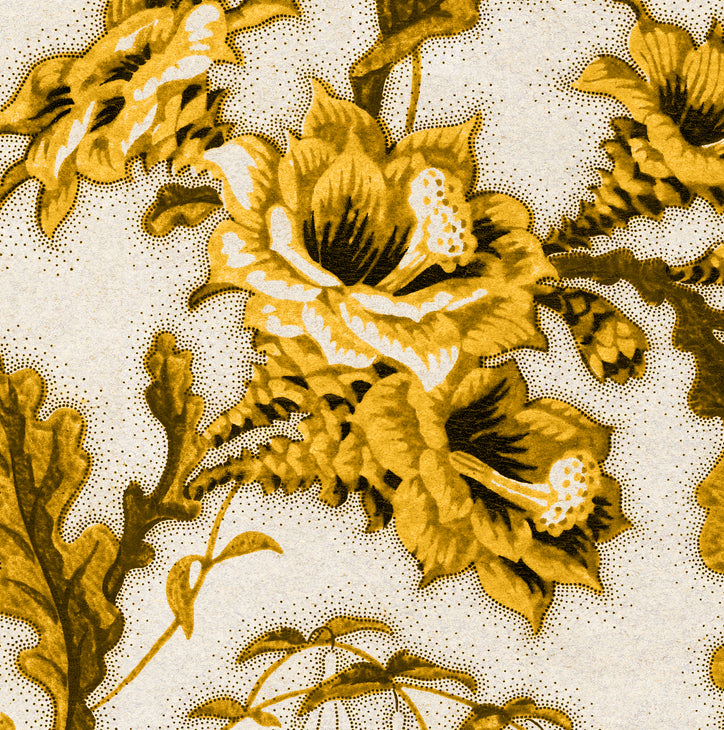 Secret garden vintage wallpaper in colourway saffron