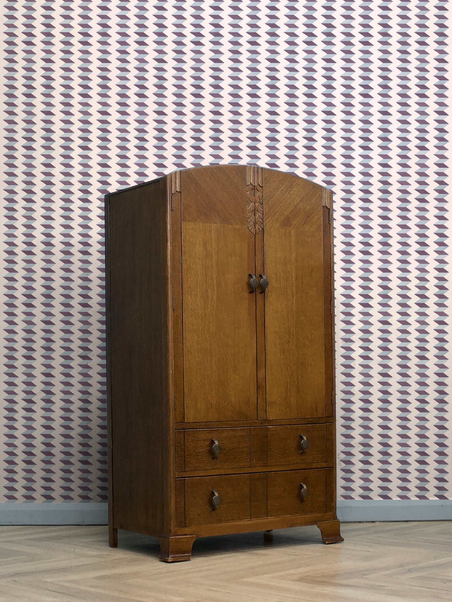 Escher Stripe - Ombre De Lune - Wallpaper