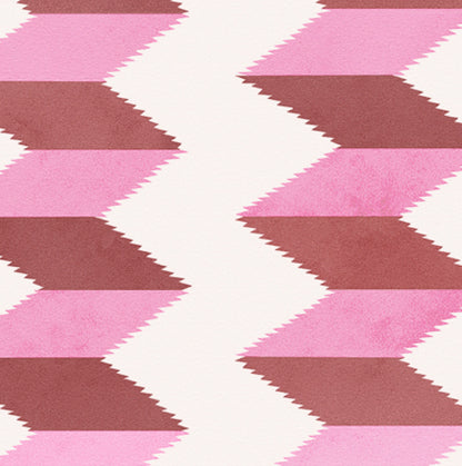 Escher Stripe - Empress Rose - Wallpaper