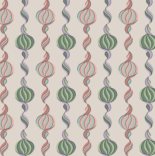 Carousel Twist - in Pastel Candy - Wallpaper - Micaela Sharp Collaboration