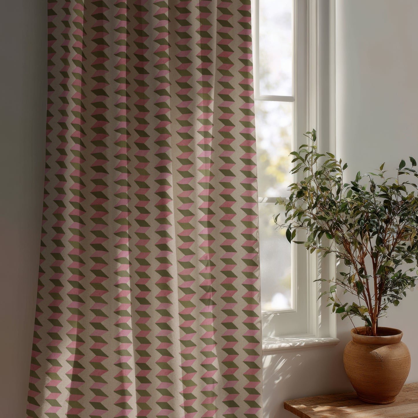 Escher Stripe - Jardin Rose  - Fabric