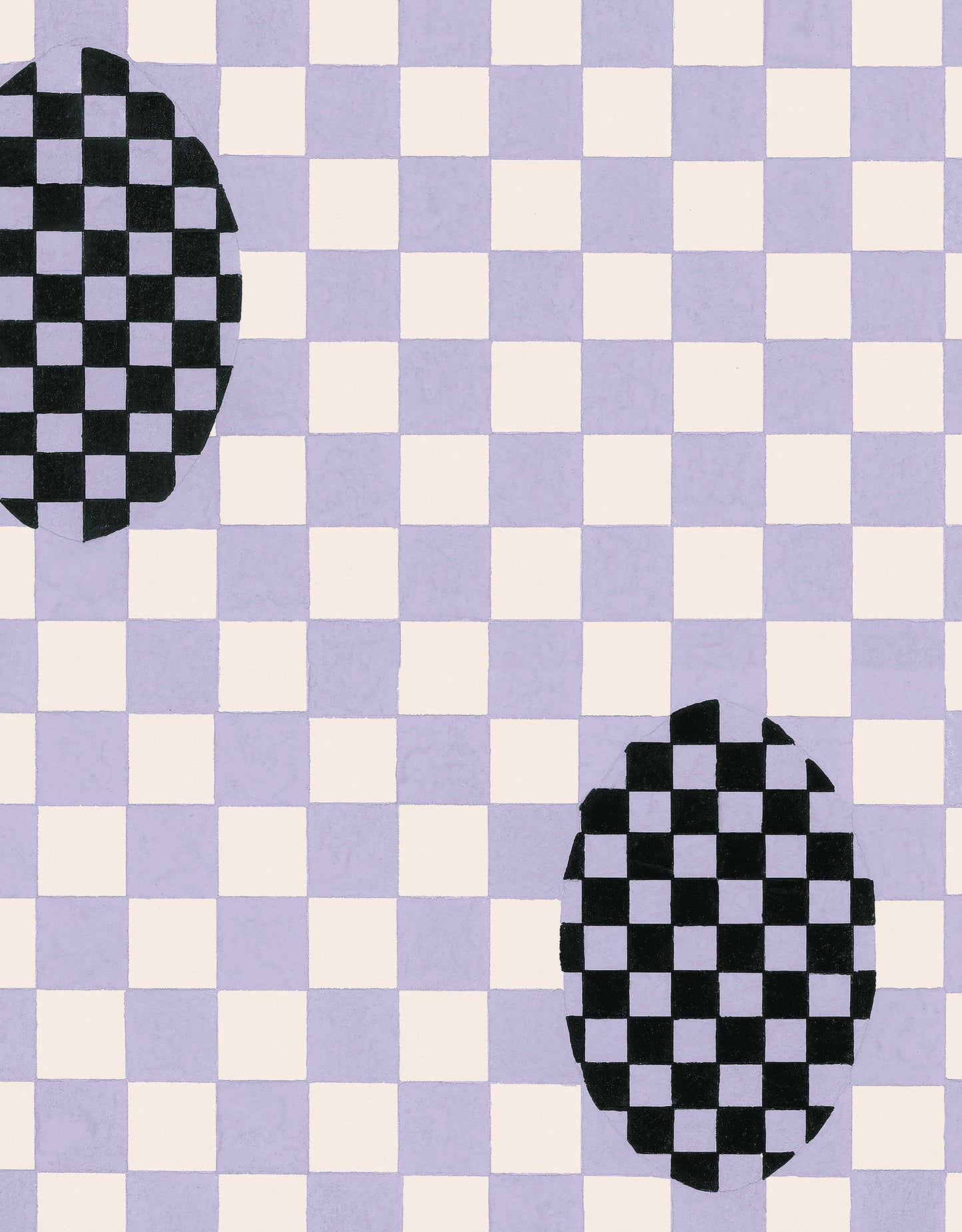 Deco Checkers - in Violet Veil - Wallpaper -  Micaela Sharp Collaboration