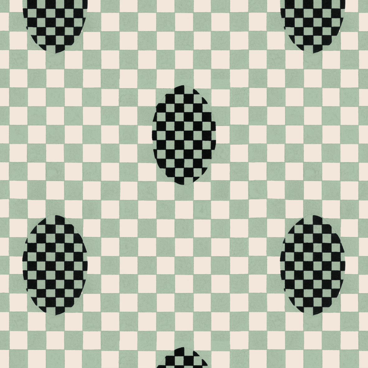 Deco Checkers - Seafoam - Fabric - Micaela Sharp Collaboration