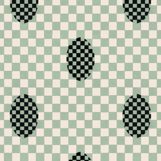 Deco Checkers - Seafoam - Fabric - Micaela Sharp Collaboration