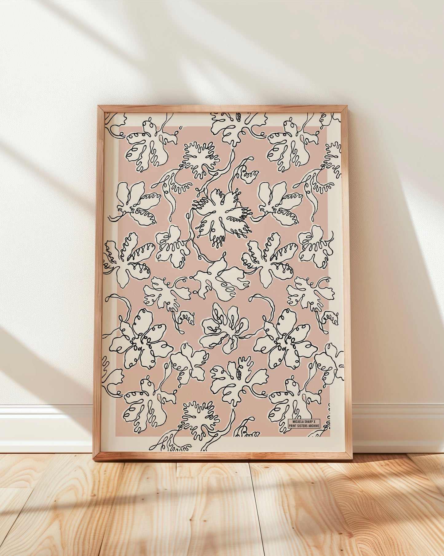 No.105 - Floral Sketch in Belle Blush - Vintage Archive Poster Prints