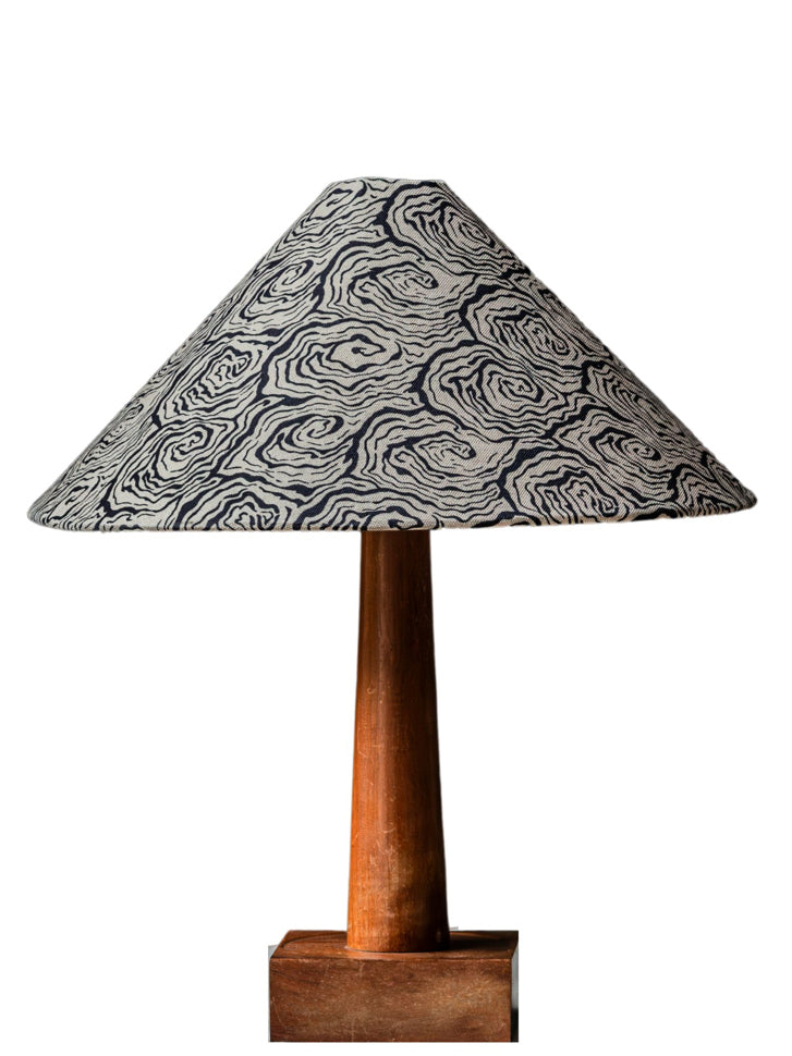 Oysters Monochrome Tapered Cone Lampshade (large)