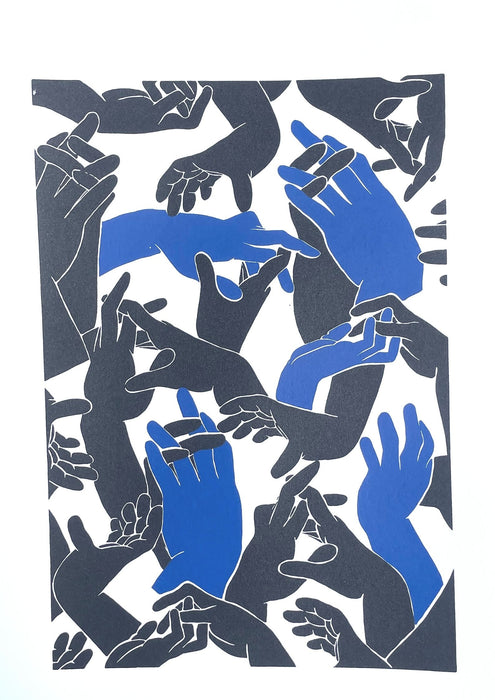 Hand In Hand - Blue & Black - The Originals - Screen Print Collection