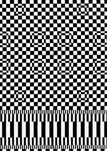 Pixel Piano - Black & White - Vintage Archive Poster Prints
